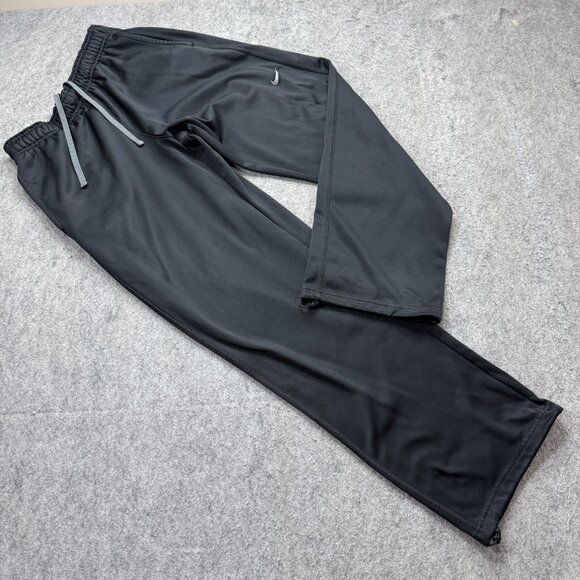 Nike THERMA-FIT Sweatpants Men L Black Fleece 33" Adjustable Leg KO Knockout - Picture 1 of 16